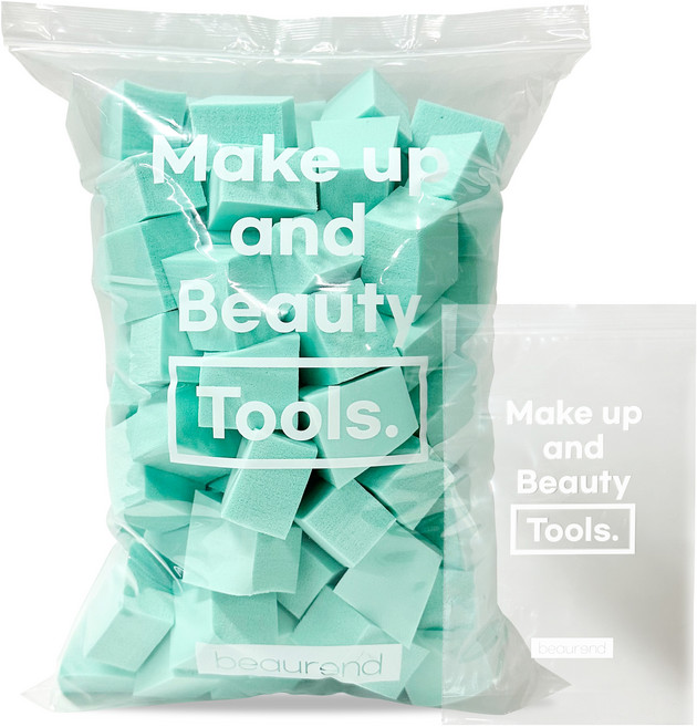 뷰렌드 웨지 메이크업 퍼프 100P, 민트, 1개