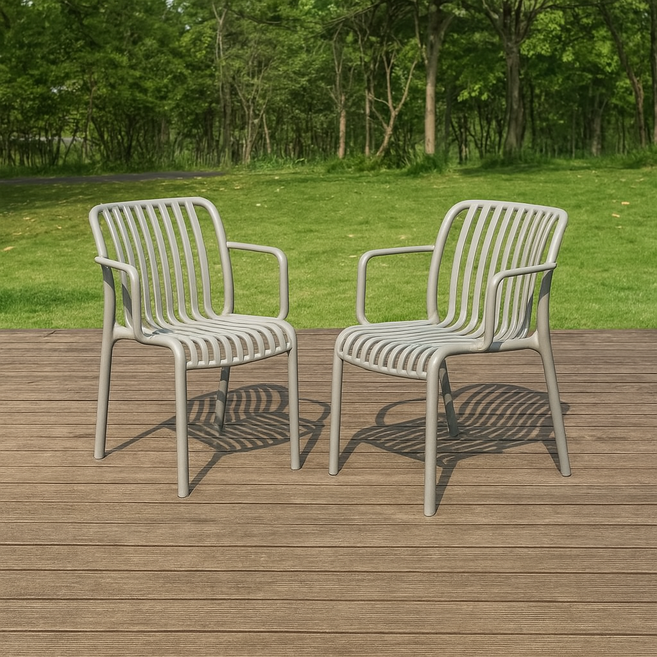 하비티 아웃도어 카페 테라스 야외 의자 2P, 그레이, 1개