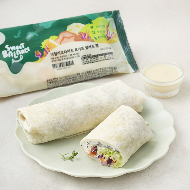 스윗밸런스 바질리코타치즈 요거트 샐러드 랩, 165g, 1개