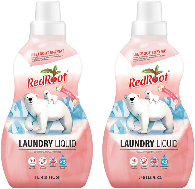 레드루트 유아 세탁세제 스위트플로랄향 플러스, 1L, 2개