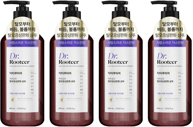 케라시스 닥터루티어 맥주효모 탈모증상완화 샴푸 자스민향, 800ml, 4개