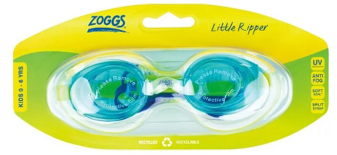 ZOGGS 兒童用 霹靂小海豹入門泳鏡 防霧 抗紫外線UV400, 藍綠, 1個
