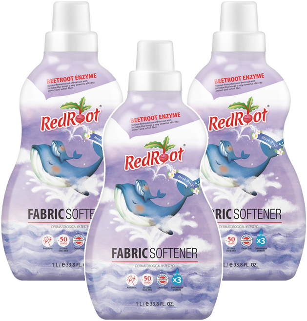 레드루트 유아 섬유유연제 머스크플로랄, 1L, 3개