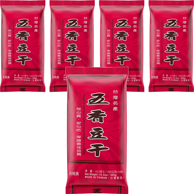 德昌 五香豆干 純素, 300g, 5袋
