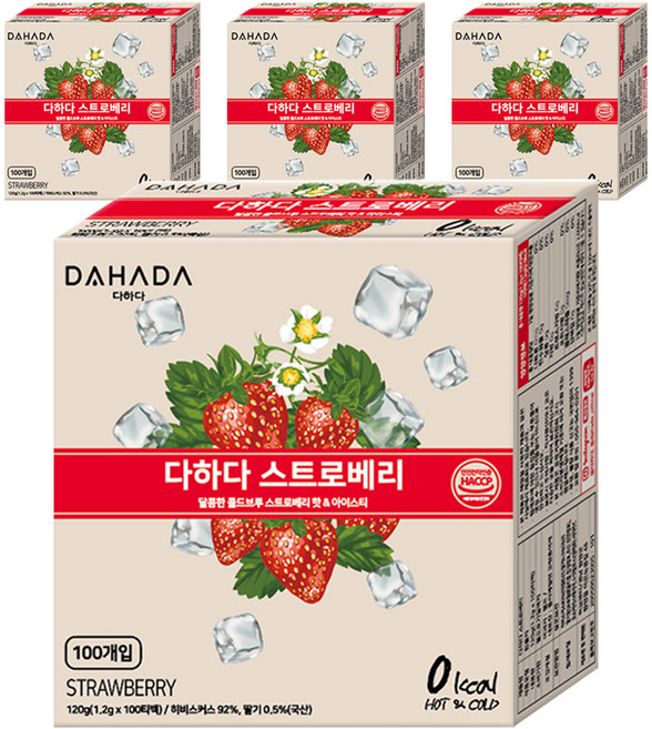 다하다 스트로베리, 1.2g, 100개입, 4개