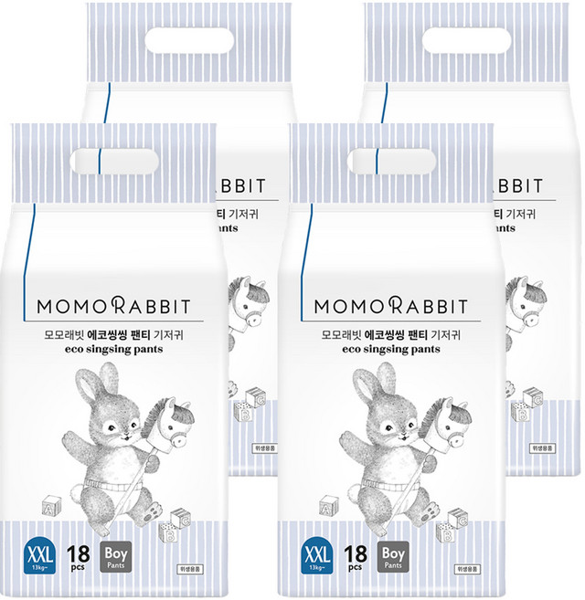 모모래빗 에코씽씽 오리지널 팬티기저귀 남아용, 점보형(2XL), 72매
