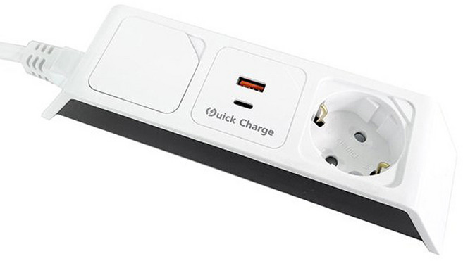 네모탭 고속충전 일반 2구 C타입 SY-NA2 USB CT, 1.5m, 모던화이트, 1개