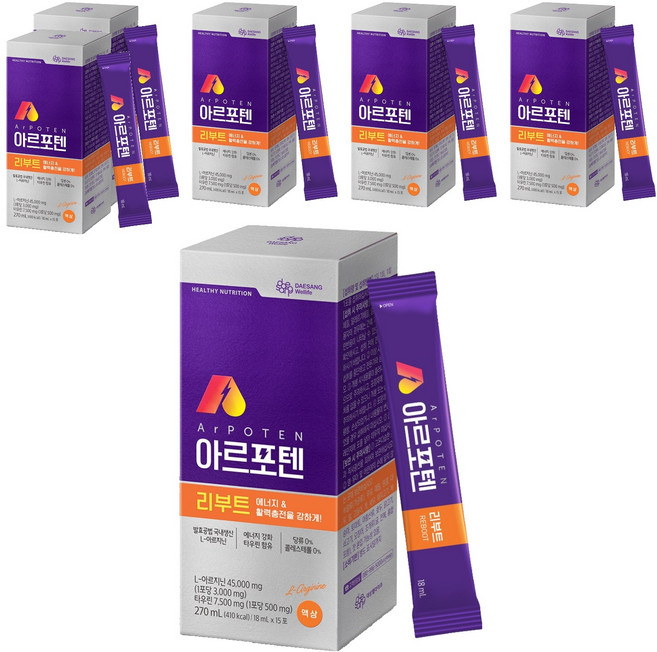 대상웰라이프 정품 아르포텐아르지닌 리부트, 270ml, 6개