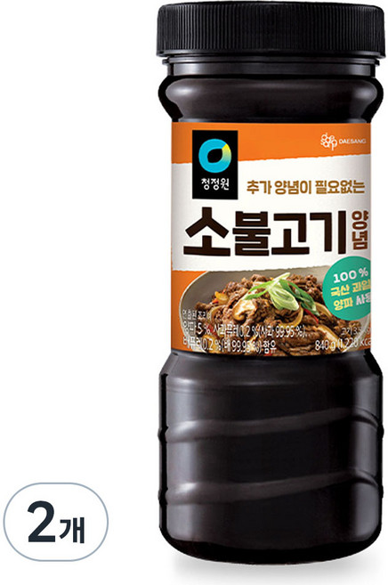 청정원 소불고기양념, 840g, 2개