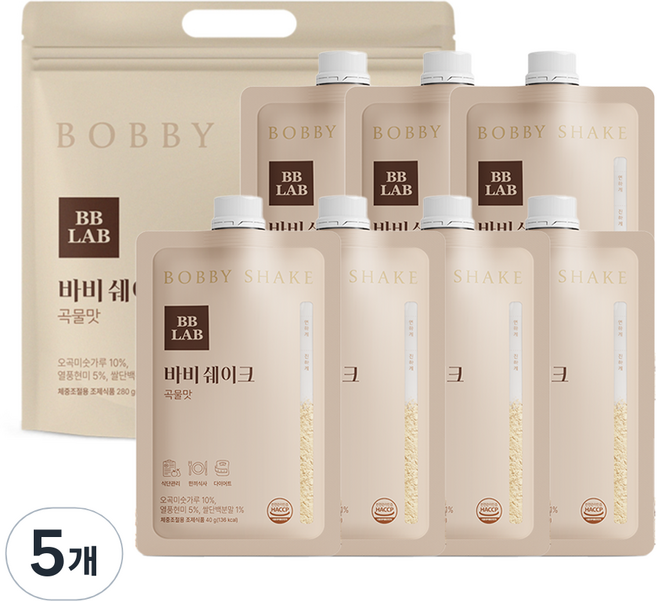 BB LAB 科研 蛋白奶昔粉隨身包 穀物風味, 280g, 5袋