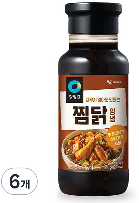 청정원 찜닭 양념 소스, 500g, 6개