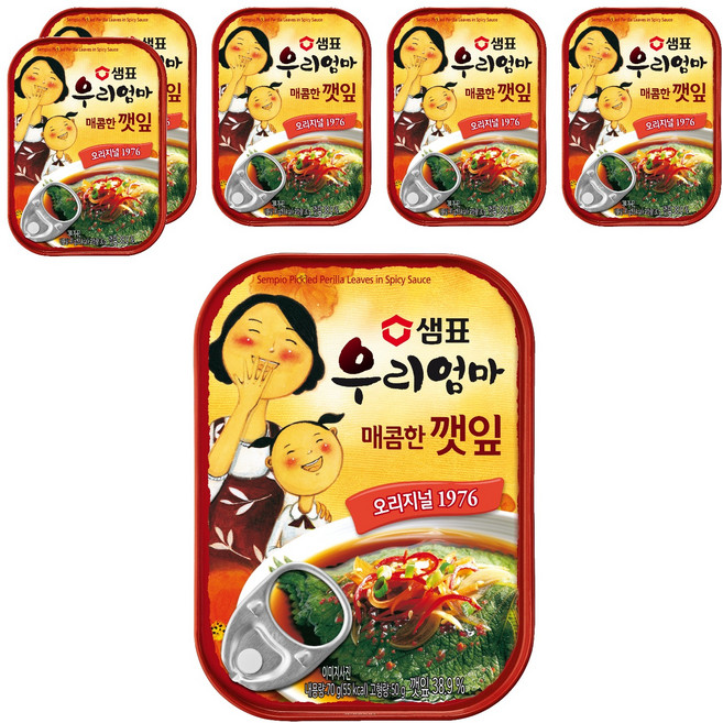 샘표 우리엄마 매콤한 깻잎, 70g, 6개