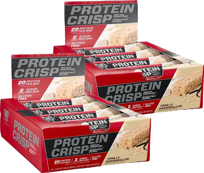 Bsn 畢斯恩 PROTEIN CRISP 牛奶蛋白棒 Set 12條 35%以上高蛋白 添加六種蛋白 每份僅含2克糖份 20克蛋白質 無麩質, 672g, 2盒