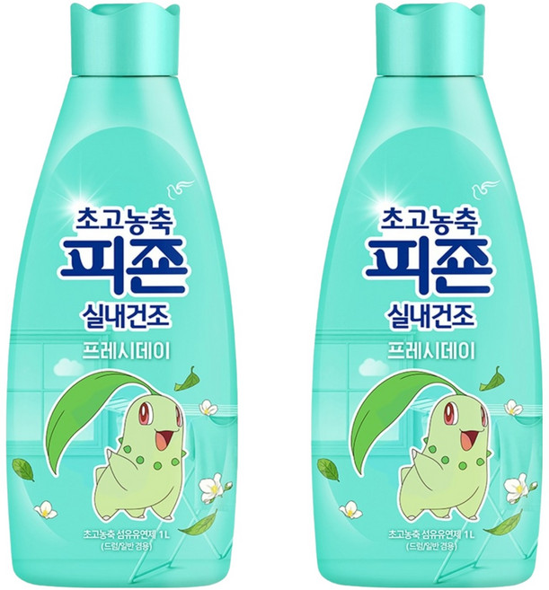 피죤 초고농축 실내건조 섬유유연제 프레시데이, 1L, 2개