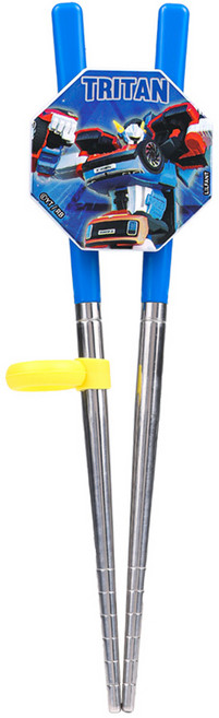 릴팡 유아용 또봇 킨더 스텐 2단계 교정젓가락, 혼합색상, 1개