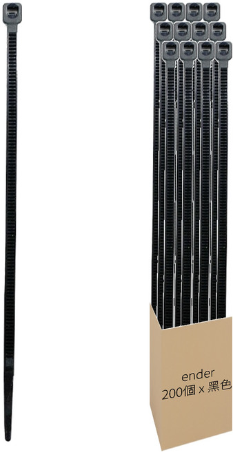 Ender. 柔軟束線帶 大(20 x 0.5cm) 黑色, 200個