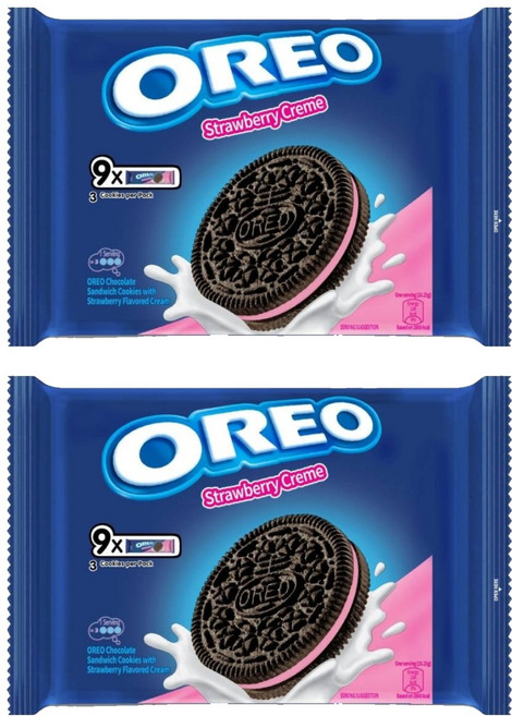 OREO 奧利奧 夾心餅乾 草莓口味 9包入, 236.25g, 2袋