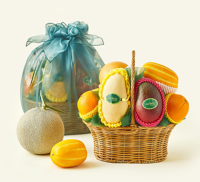온브릭스 과일바구니 6종 중형 2호 3.65kg + 보자기, 1세트