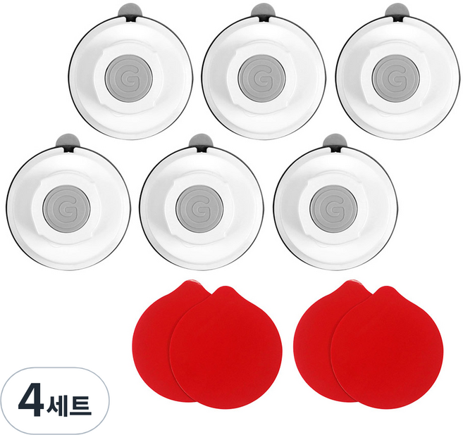 글라스터 멀티 후크 소 3p + 보조패드 2p 세트, 화이트, 4세트