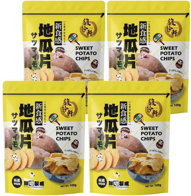 馥珍軒 新食感地瓜片, 100g, 4包