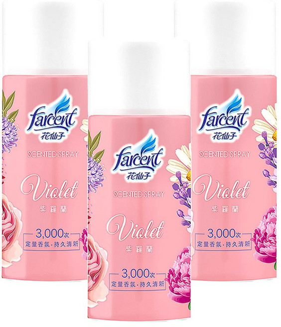 farcent 花仙子 芳香噴霧, 300ml, 3瓶, 紫羅蘭