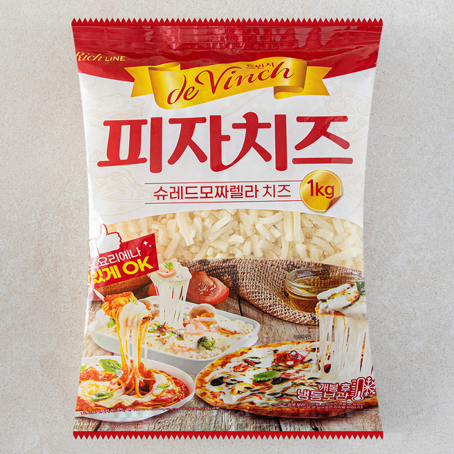 남양유업 드빈치 슈레드 모짜렐라 피자치즈, 1kg, 1개입, 1개