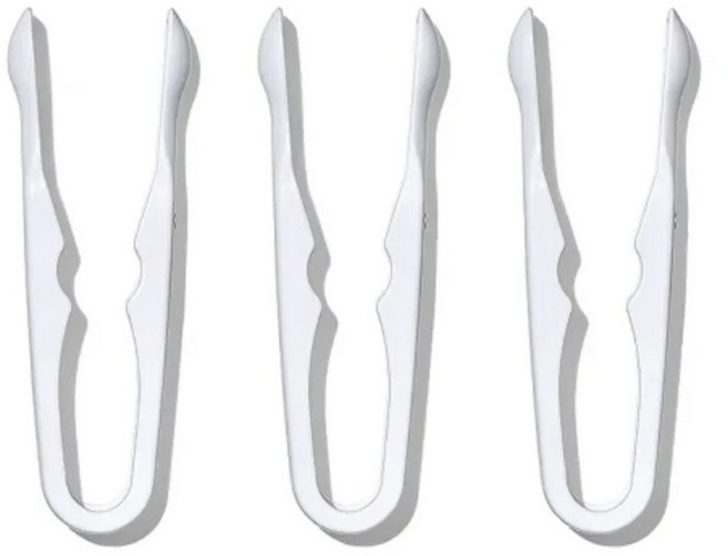 OXO POP 按壓保鮮盒配件迷你夾3件組 14 x 12.5 x 1.8cm 45.5g 白色 1組