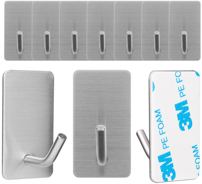 코멧 홈 다용도 스텐304 고리형 후크, 실버, 10개