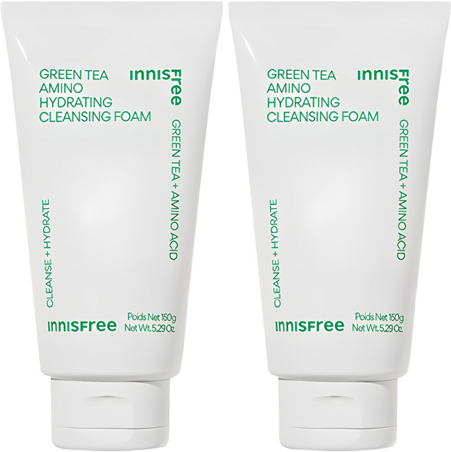 INNISFREE 綠茶保濕胺基酸潔面乳, 150g, 2條