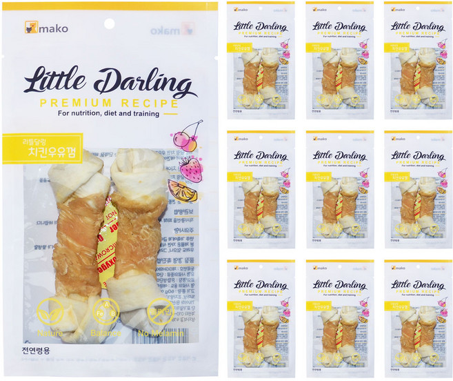 리틀달링 강아지껌 2P, 치킨우유껌, 60g, 10개