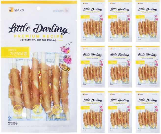 마코펫 리틀달링 강아지껌 6P, 치킨우유맛, 60g, 10개