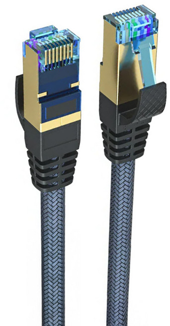 POLYWELL 寶利威爾 CAT8 40Gbps 超高速網路編織線, 3m, 灰色, 1條