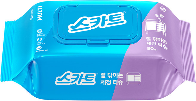 스카트 잘 닦이는 세정티슈, 1개
