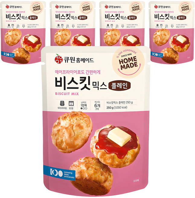 큐원 홈메이드 비스킷믹스 플레인, 250g, 5개