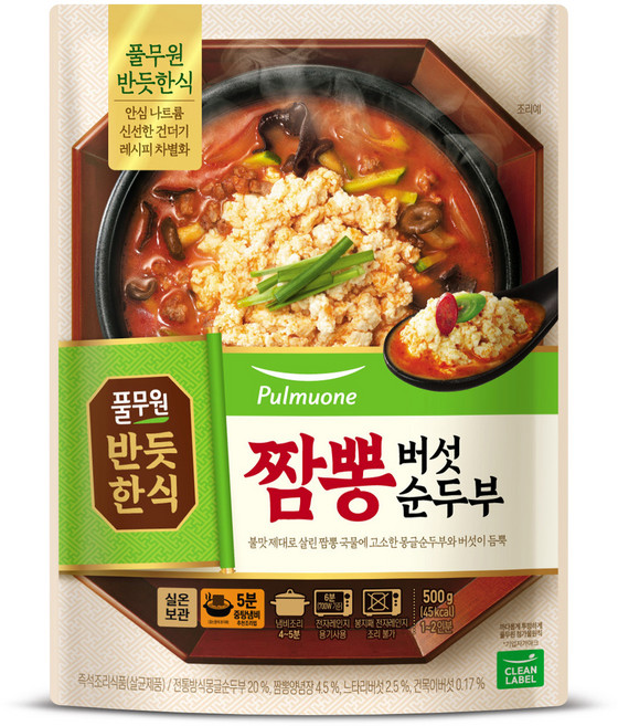 풀무원 반듯한식 짬뽕버섯 순두부, 500g, 1개