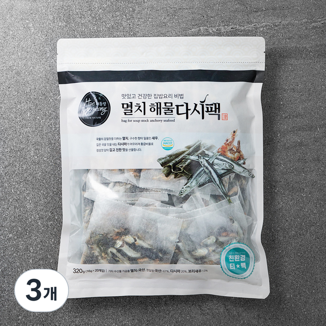 해통령 멸치 해물 다시팩, 16g, 20개입, 3개