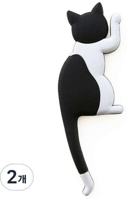 모나코올리브 꼬리감는 걸이냥 자석후크, 턱시도, 2개