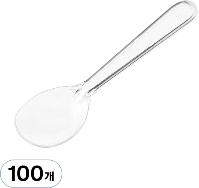 코멧 미니스푼 투명 8.5cm, 1개, 100개입