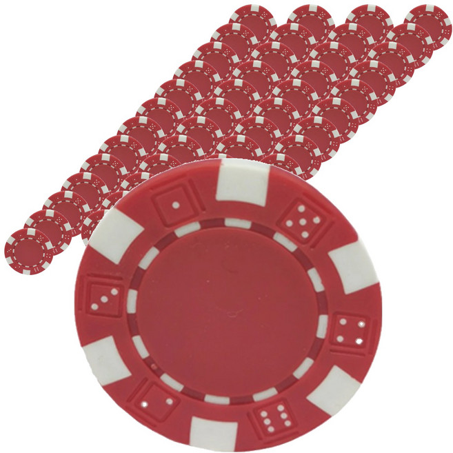 다싸닷컴 국제규격 컬러 포커칩, 레드, 50개