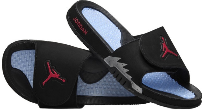 NIKE 耐吉 JORDAN 喬丹 男款 HYDRO 5 RETEO 拖鞋 555501-061, 25 cm, 黑藍色