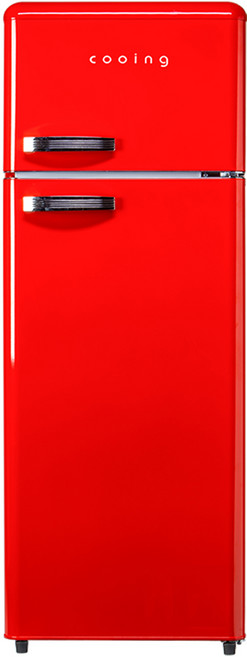 쿠잉전자 클래식 레트로 208L 2도어 냉장고 방문설치, REF-D215R