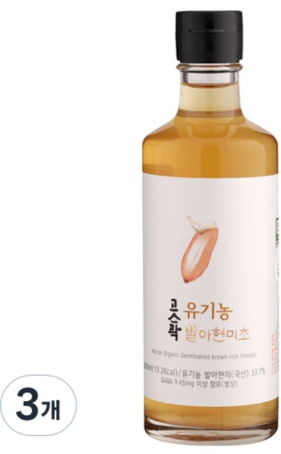 고스락 유기농 발아 현미 식초, 300ml, 3개