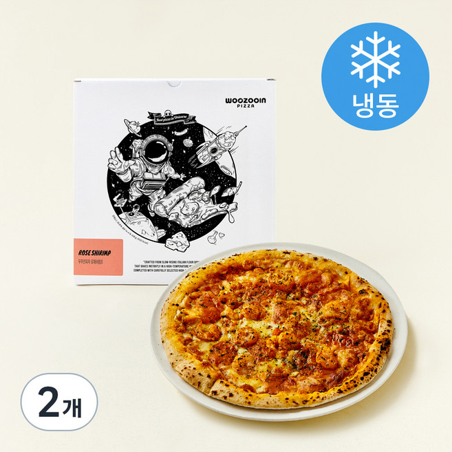 우주인피자 로제쉬림프 피자 (냉동), 418g, 2개, 1개입