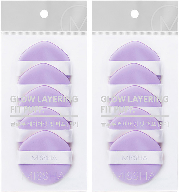 미샤 글로우 레이어링 핏 퍼프 5p, 2개, 혼합색상