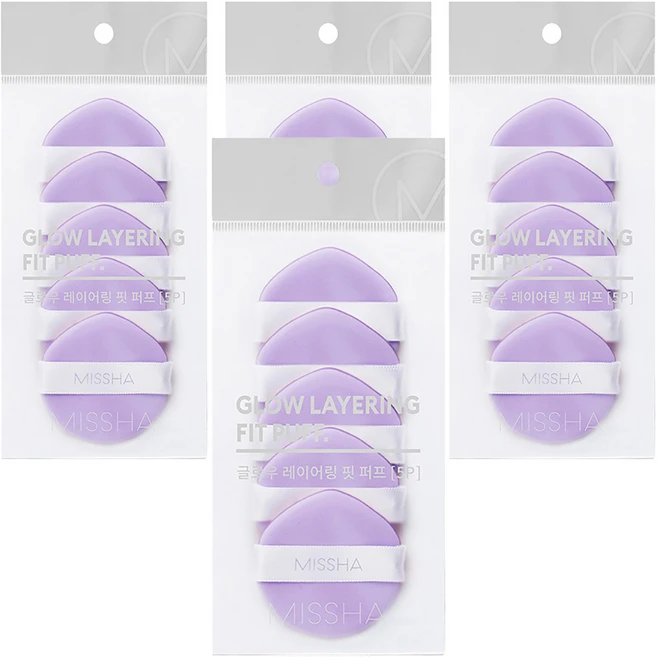 미샤 글로우 레이어링 핏 퍼프 5p, 4개, 혼합색상 - 쿠팡