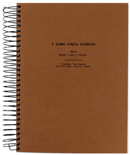 톡톡팬시 인덱스 심플 스프링노트, 브라운, 1개