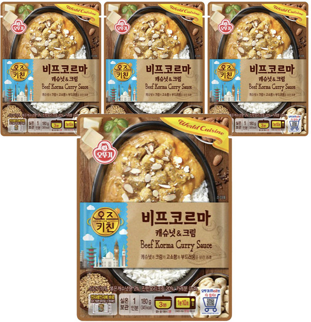오뚜기 오즈키친 비프코르마 카레, 4개, 180g