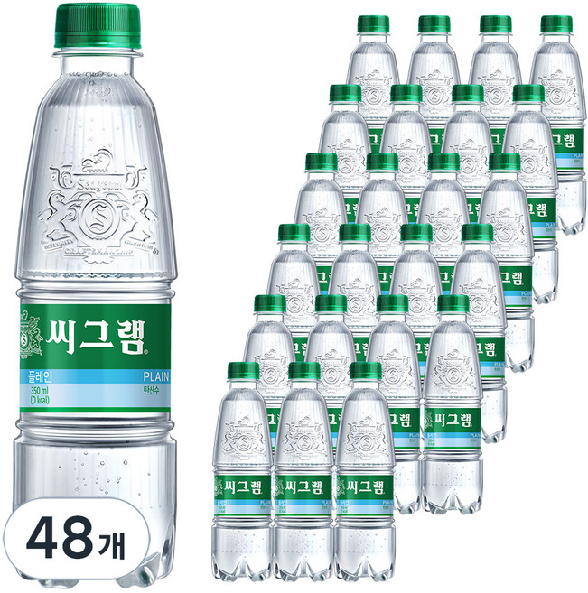 씨그램 플레인 탄산수, 350ml, 48개