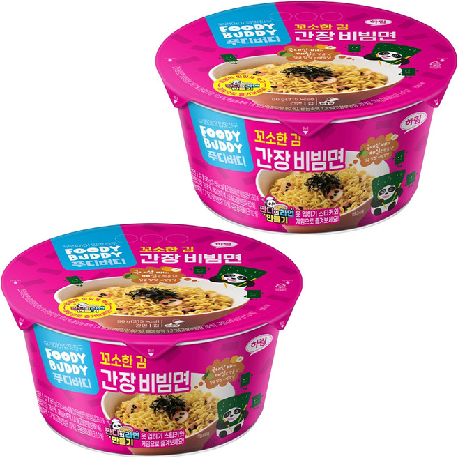 푸디버디 간장비빔면 컵 86g, 2개