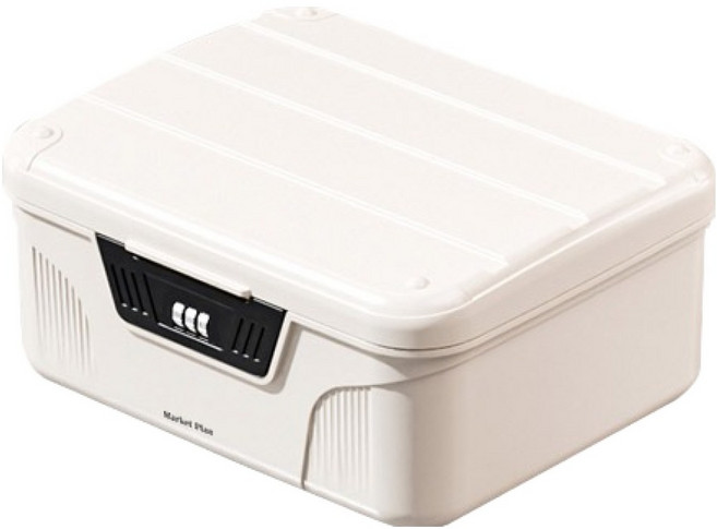 마켓플랜 코어 다용도 비밀번호 수납함, 화이트, 1개